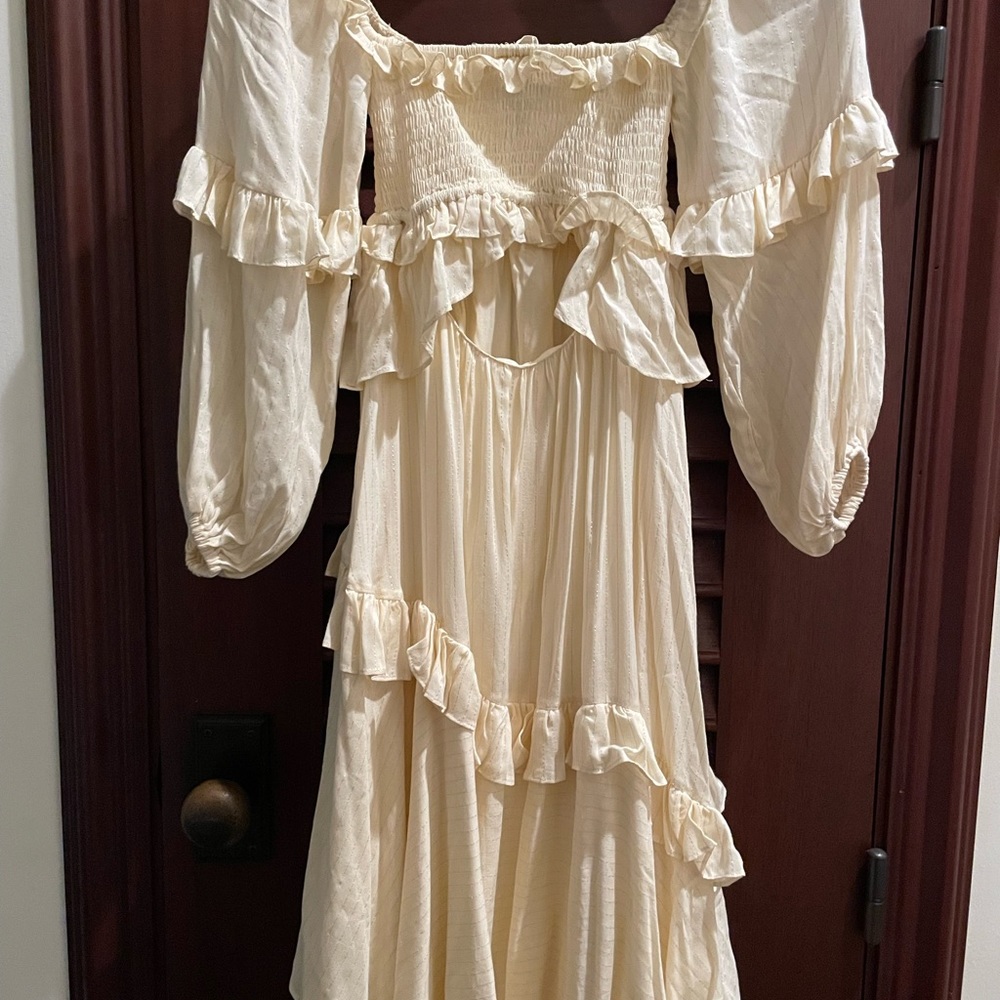 Spell Cream Ruffled Off-Shoulder Maxi Dress - Picture 4 of 4